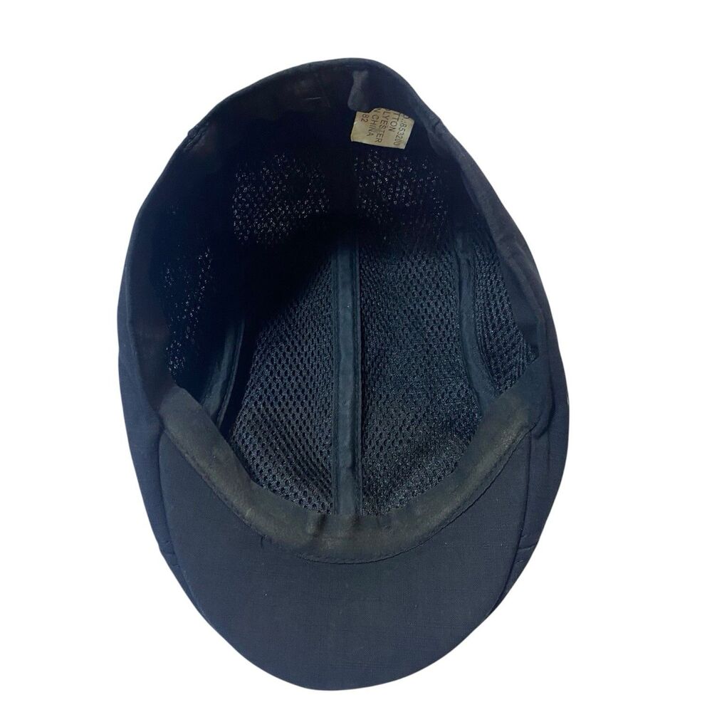 Vintage Kangol Black Hat Logo Newsboy Cabbie Flat Cap Kangaroo Logo Small-Medium - Picture 8 of 10